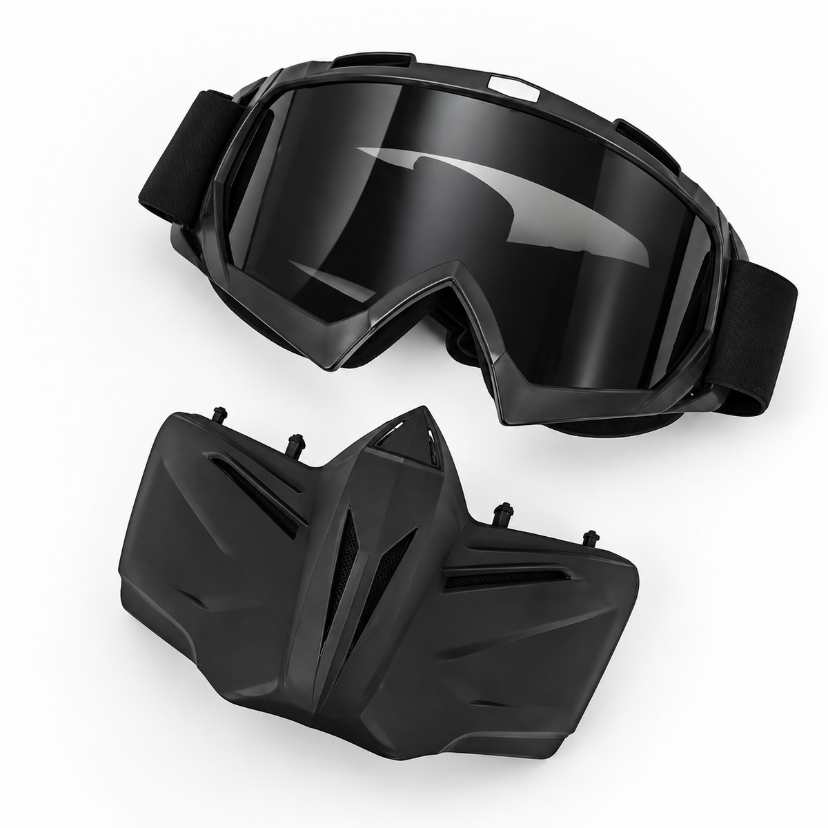 BikerZoneZ 2-in-1 Motorcycle Goggles & Face Mask