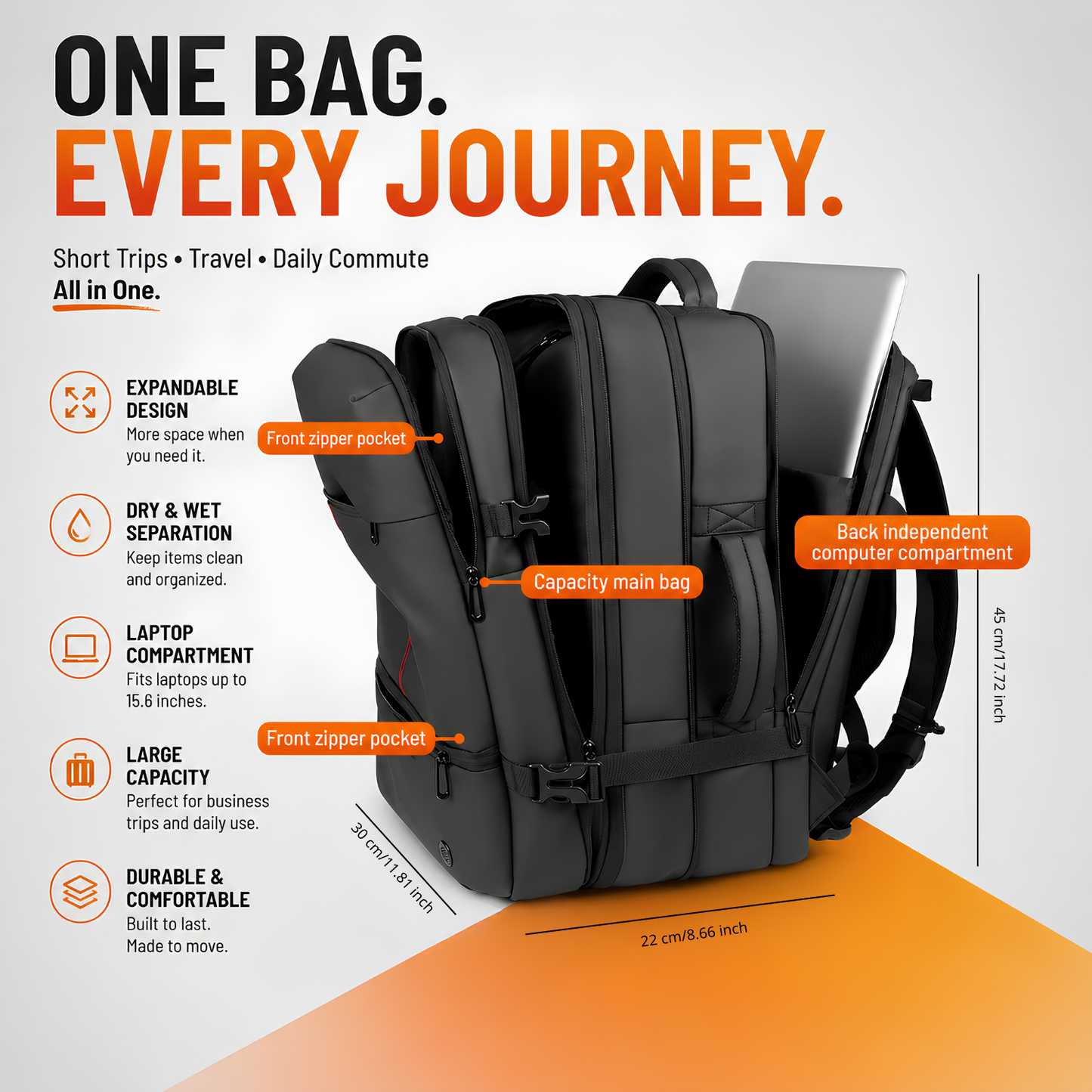 BikerZoneZ Premium Vacuum Compression Outdoor Backpack