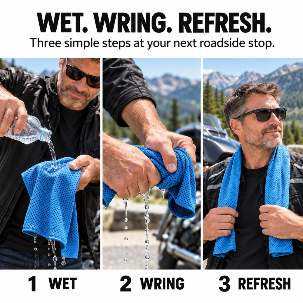 BikerZoneZ Water-Activated Instant Evaporative Cooling Towel