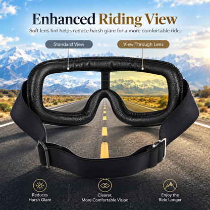 Vintage Leather Motorcycle Goggles