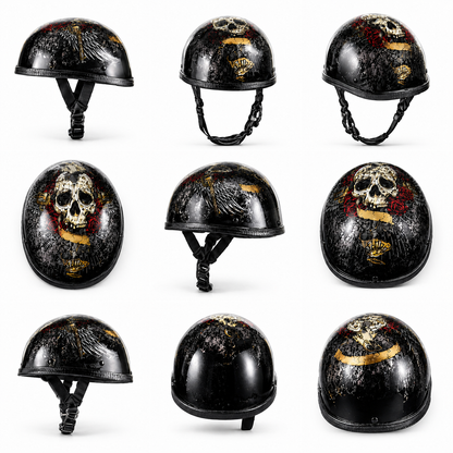 BikerZoneZ™ Vintage Half Face Motorcycle Helmet