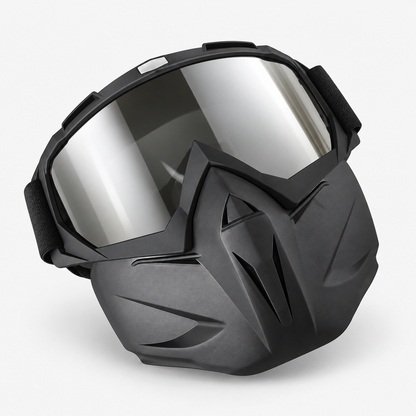 BikerZoneZ 2-in-1 Motorcycle Goggles & Face Mask
