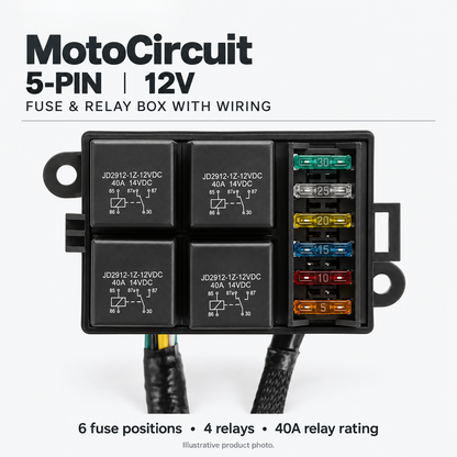 BikerZonez MotoCircuit 6-Way Fuse & Relay Box