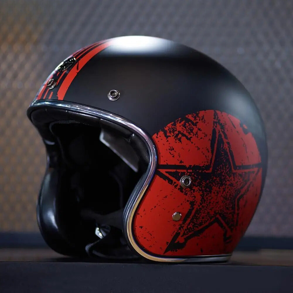 Fiberglass Retro Motorcycle Helmet
