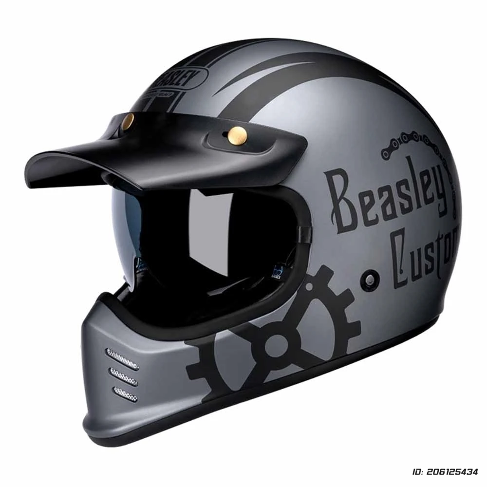 Vintage Motocross Full-Face Helmet