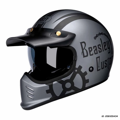 Vintage Motocross Full-Face Helmet