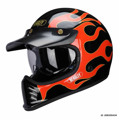 Vintage Motocross Full-Face Helmet